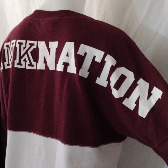 Victoria's Secret PINK Nation Cozy Colorblock Ribbed Long Sleeve Pullover Top S - Picture 8 of 9